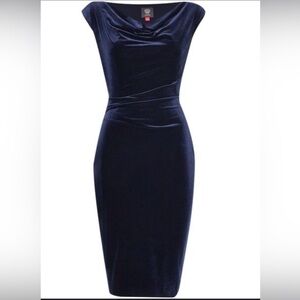 Vince Camuto velvet navy dress size 0